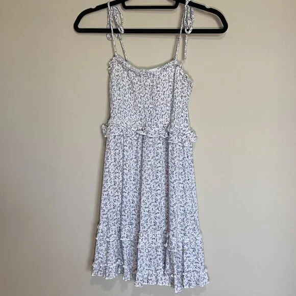 forever 21 blue and white floral dress Lace-Trim Satin Floral Maxi Dress main image 1